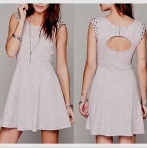 Free people rhinestone jacquard open back dress size Medium Light Mauve.